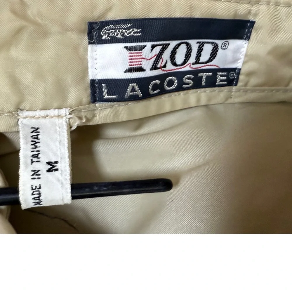 Vintage 1970's IZOD Lacoste Windbreaker Jacket Mens‎ Medium Beige Full Zip